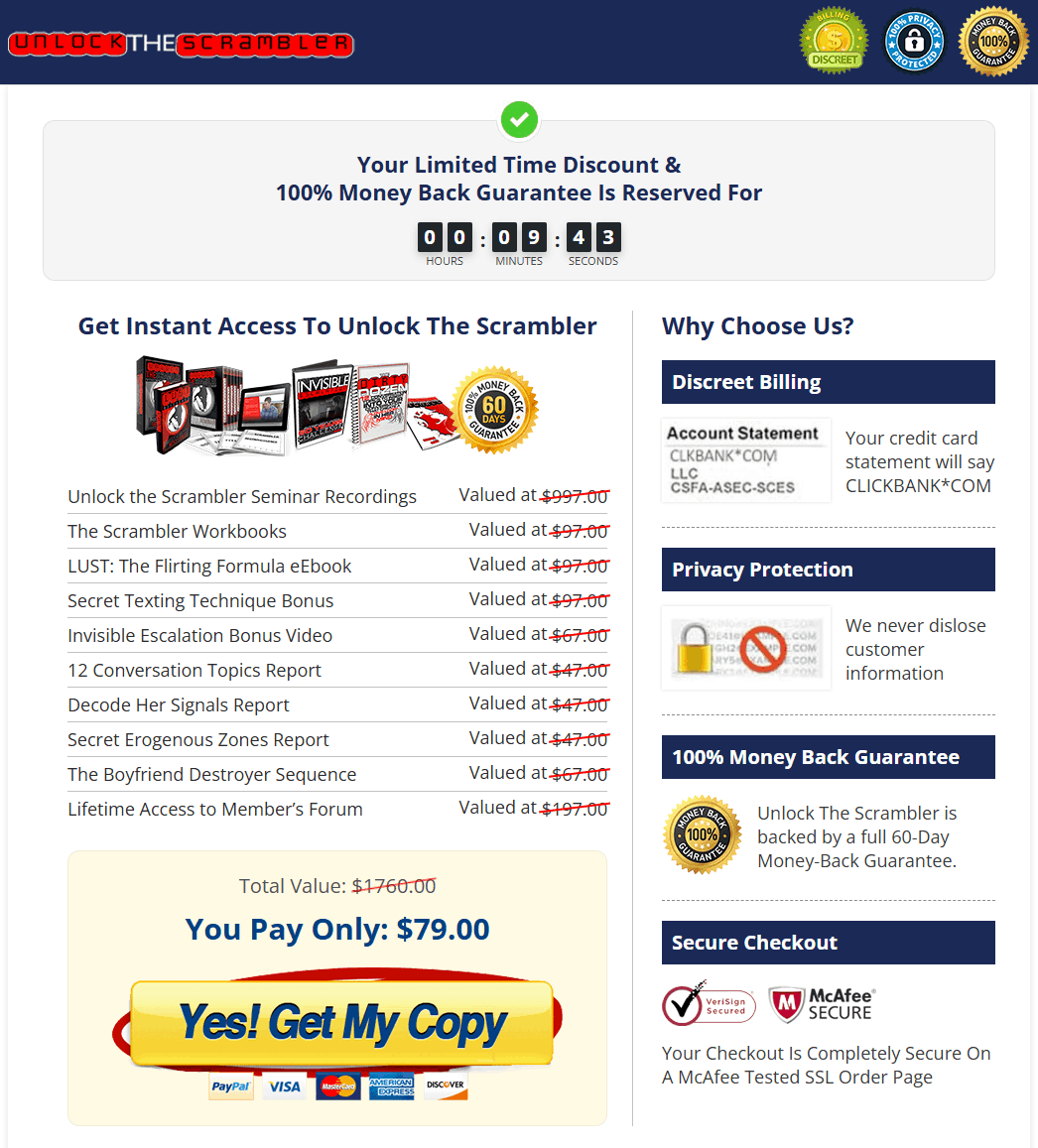 Unlock the Scrambler Order Page